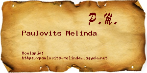 Paulovits Melinda névjegykártya