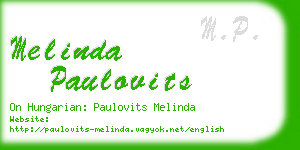 melinda paulovits business card